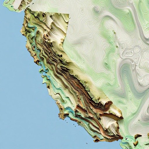 COASTAL CLIFFS - Shaded Relief