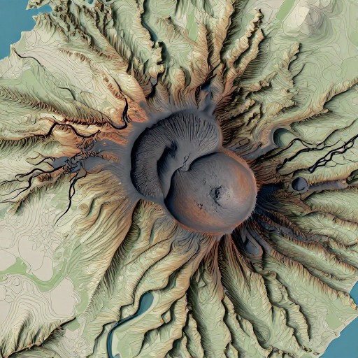 VOLCANIC TERRAIN - Shaded Relief