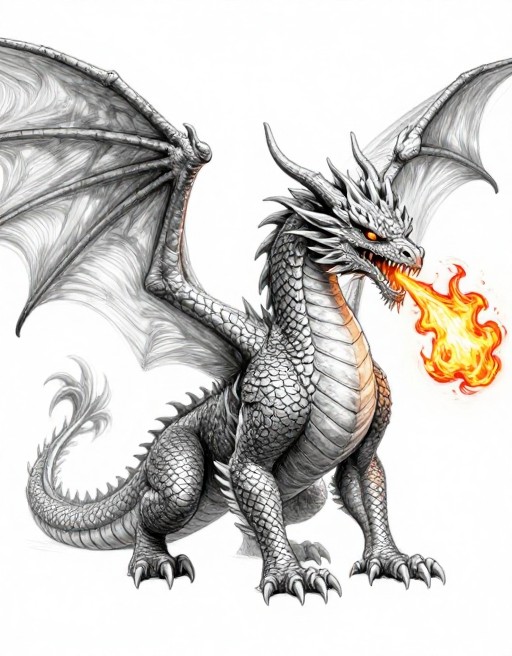 FANTASY DRAGON - Realistic Sketch