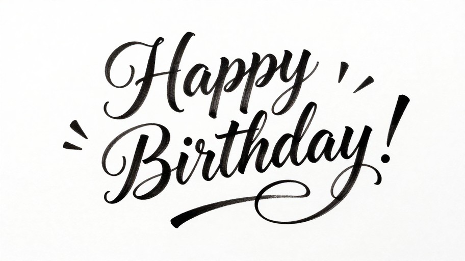 BIRTHDAY CARD - Elegant Calligraphy