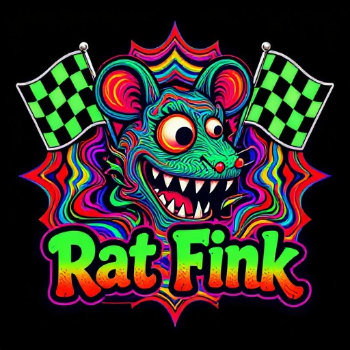 RAT FINK LOGO - Psychedelic Fink