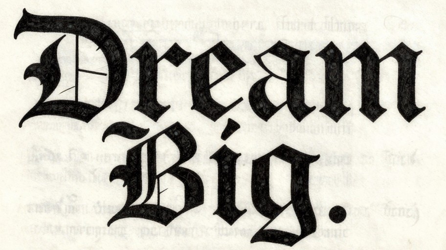 DREAM BIG - Gothic Blackletter
