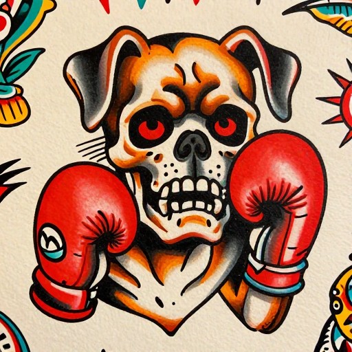BOXER SKULL - Colored Flash