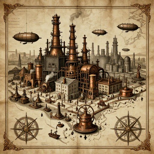STEAMPUNK CITY - Antique Scroll