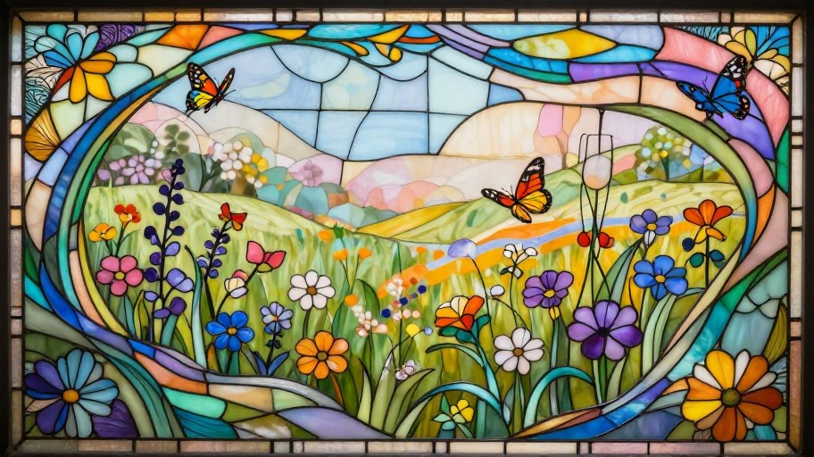 BUTTERFLY MEADOW - Art Nouveau