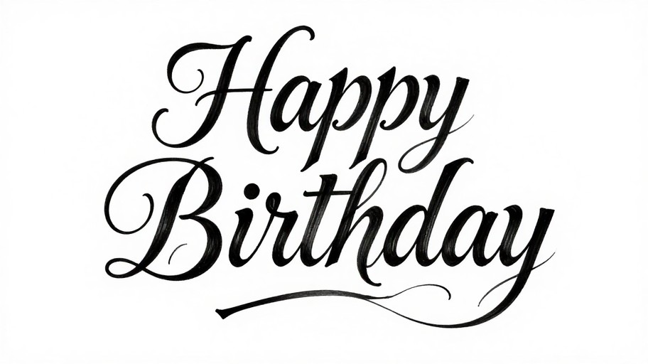 BIRTHDAY CARD - Italic Chancery