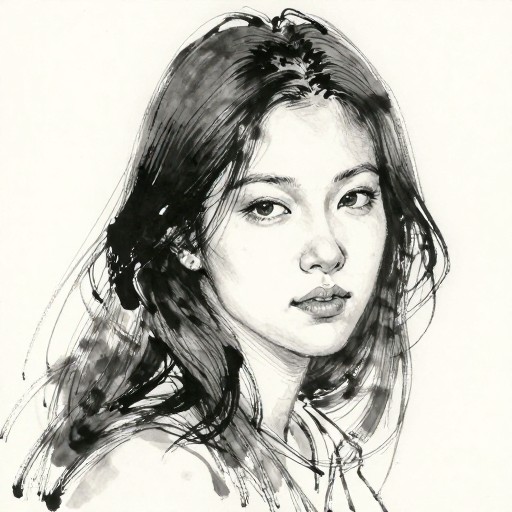 WOMAN PORTRAIT - Brush & Wash