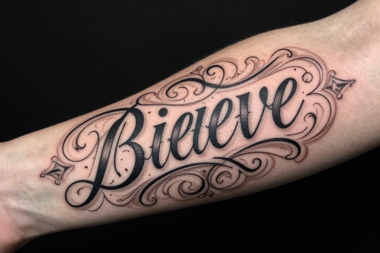 BELIEVE - Ornate Calligraphy