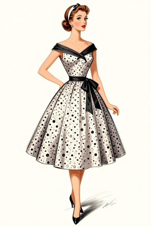 VINTAGE DRESS - Vintage Sketch