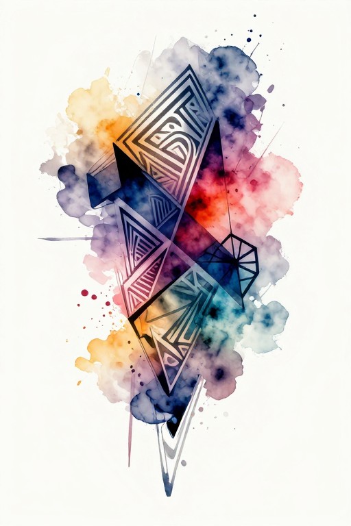 GEOMETRIC ABSTRACT - Watercolor