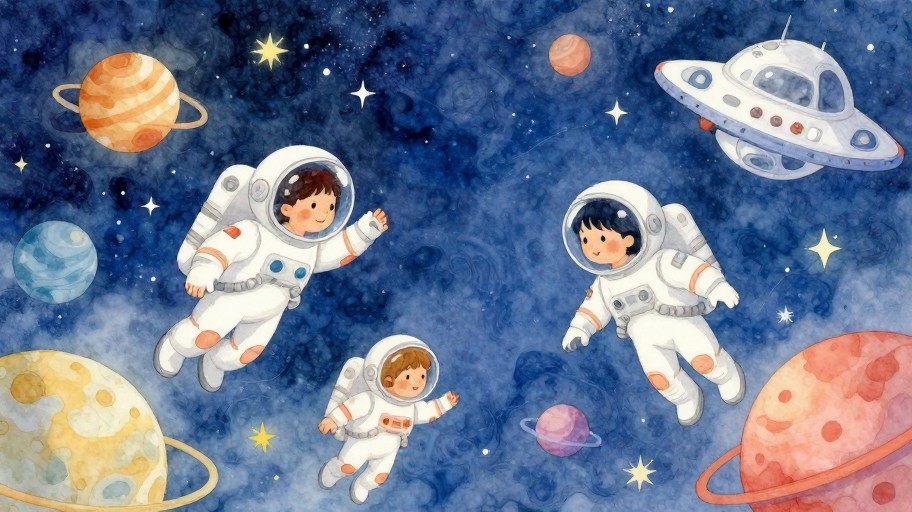 SPACE EXPLORERS - Watercolor Dreams
