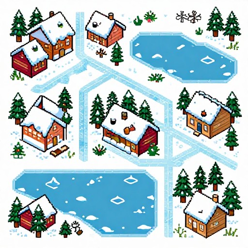 WINTER VILLAGE - Pixel Art