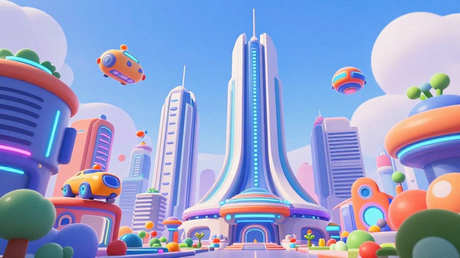 FUTURISTIC CITY - Cartoon Toon