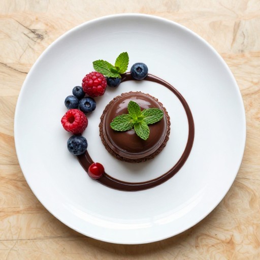 CHOCOLATE DESSERT - Overhead Flat Lay