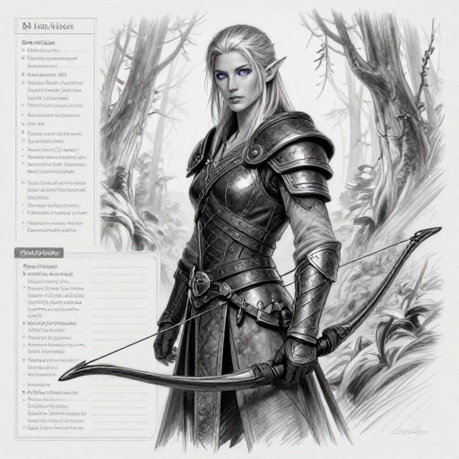 DARK ELF RANGER - Concept Sketch