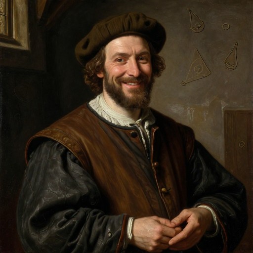 FRIENDLY INNKEEPER - Oil Painting