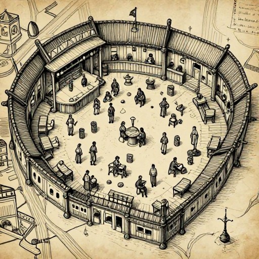 BUSTLING CITY - Hand-Drawn