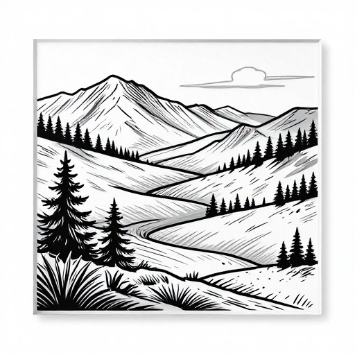 ACRYLIC LANDSCAPE - Line Etch