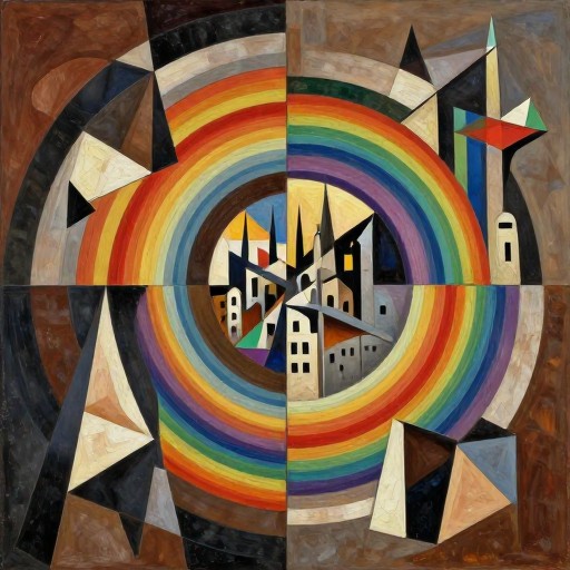 COLORFUL CITYSCAPE - Analytical Cubism