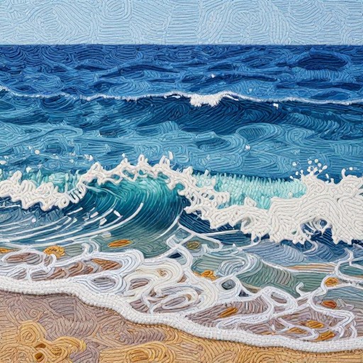 OCEAN WAVES - Detailed Tapestry