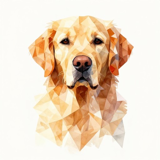 WATERCOLOR RETRIEVER - Geometric
