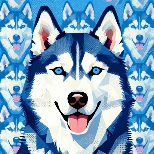 GEOMETRIC HUSKY - Pop Art