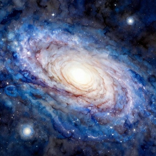 BARRED SPIRAL - Watercolor Nebula