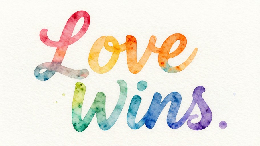 LOVE WINS - Watercolor