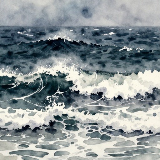STORM WAVES - Watercolor Wash