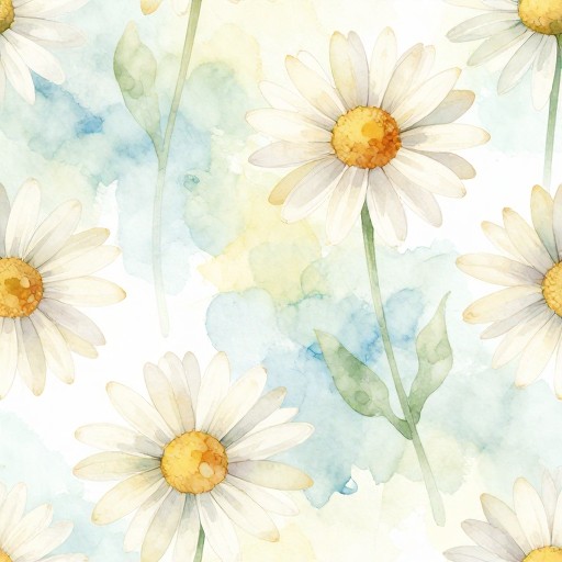 PASTEL DAISIES - Watercolor