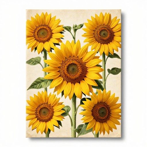 BRIGHT SUNFLOWERS - Vintage Botanical