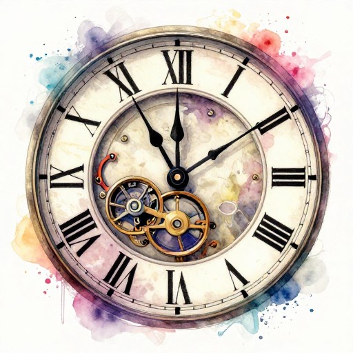 CLOCK FACE - Watercolor