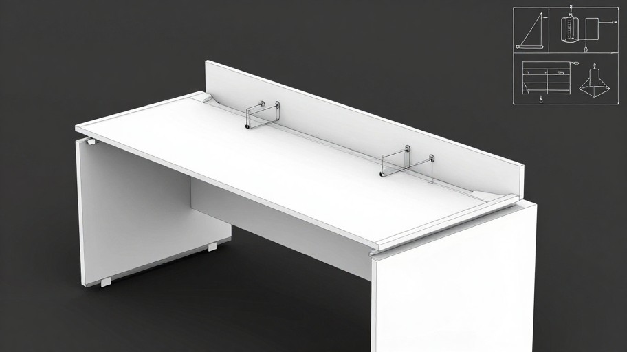 OFFICE DESK - 3D Wireframe