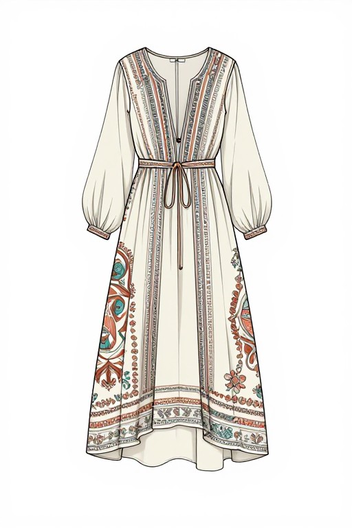 BOHO DRESS - Technical Flat