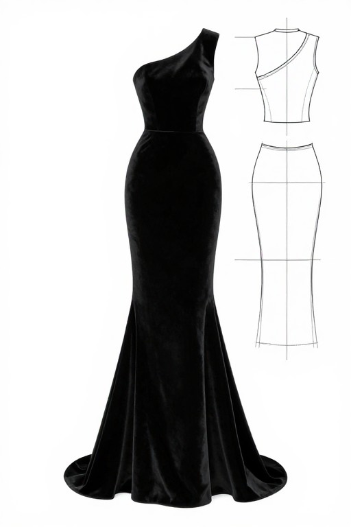 EVENING GOWN - Technical Flat