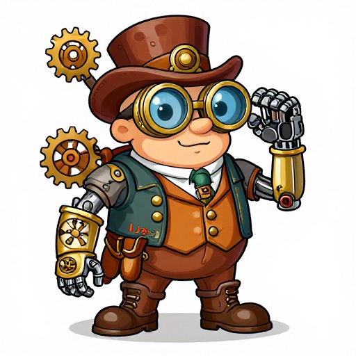STEAMPUNK INVENTOR - Cartoon