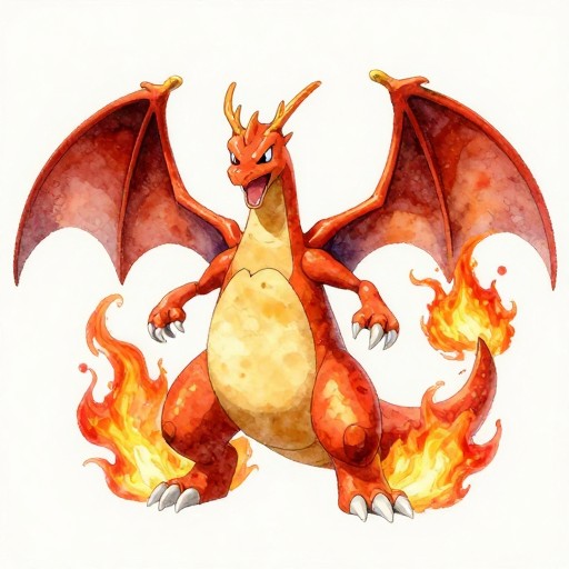 FIRE DRAGON - Watercolor