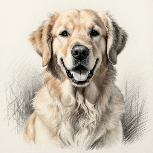 GOLDEN RETRIEVER - Pencil Sketch