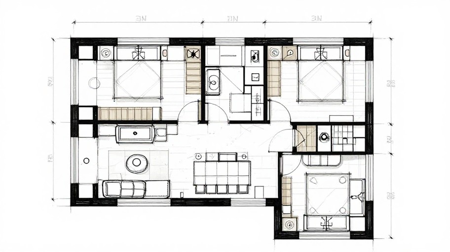 MODERN APARTMENT - Hand Sketch