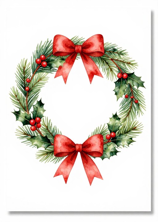 FESTIVE WREATH - Watercolor