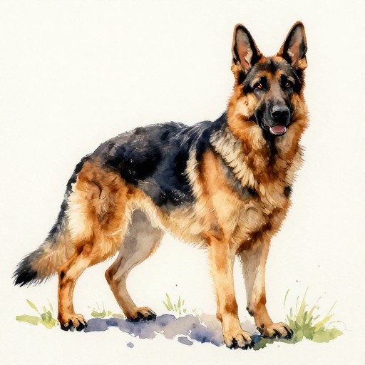 GERMAN SHEPHERD - Watercolor