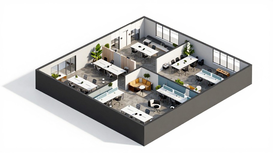 CO-WORKING SPACE - Modern 3D