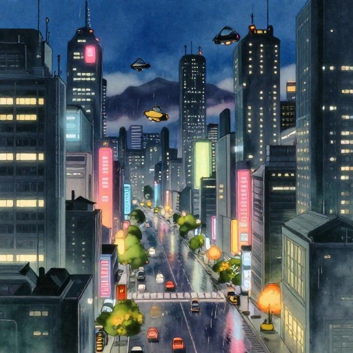 FUTURISTIC CITY - Studio Ghibli