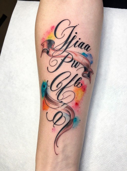 SCRIPT RIBBON - Watercolor