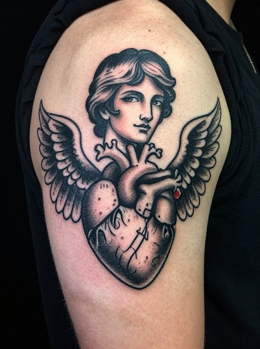 HEARTS & WINGS - Traditional Script