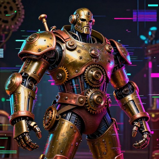 MECHANICAL STRONGMAN - Glitch Art