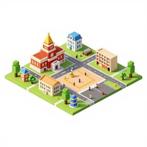 TOWN MAP - Isometric 3D