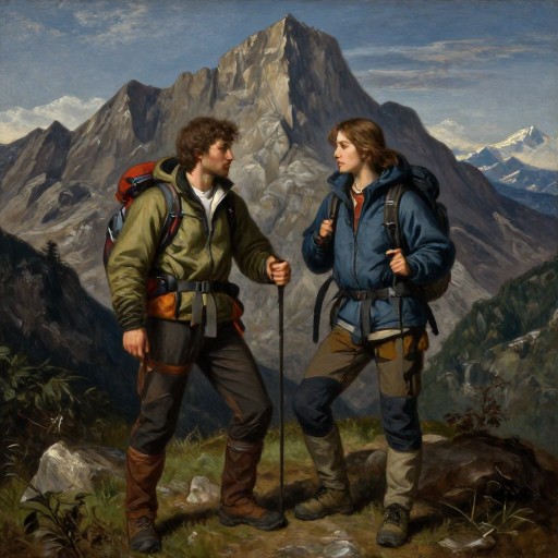MOUNTAIN HIKE - Oil Painting