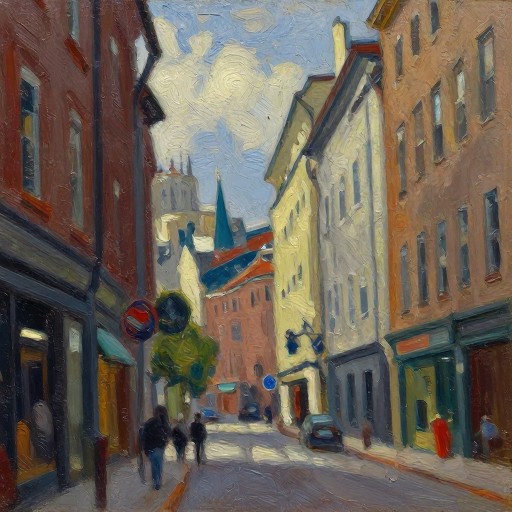 OIL CITYSCAPE - Oil Painting