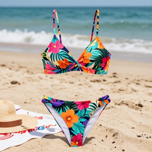 FLORAL PRINT - Beach Scene